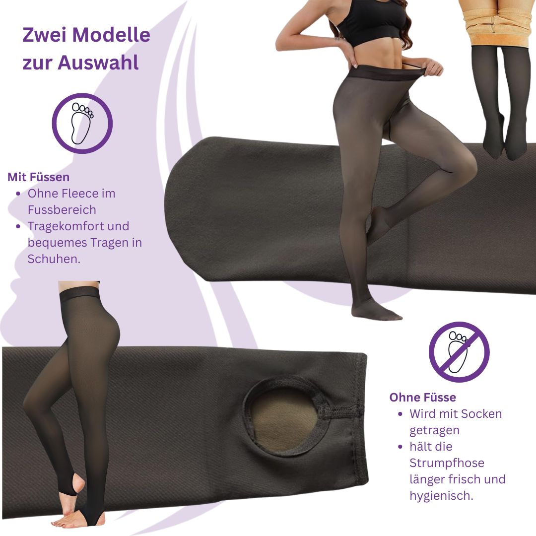 Siluetta Fleece-Strumpfhose „Footless“ (ohne Füsse) M/L