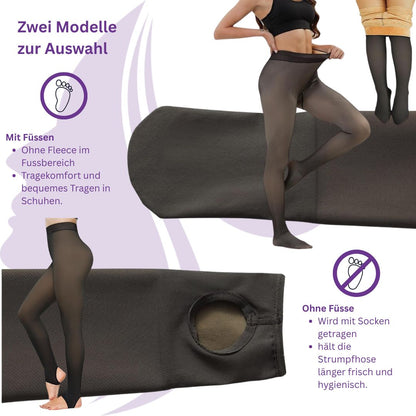 Siluetta Fleece-Strumpfhose „Footless“ (ohne Füsse) M/L